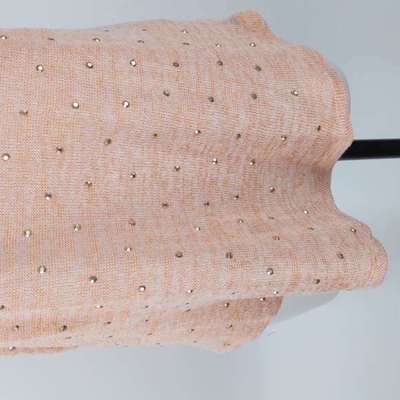 Crossroads Women's Top Size Large Orange Sleeveless Knit Round Hem Diamantes - Picture 4 of 14